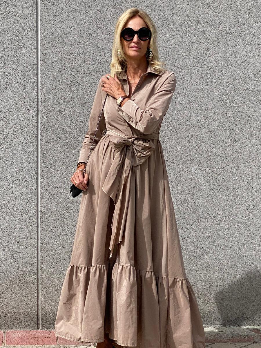 Long shirt dress LAZO in taffeta