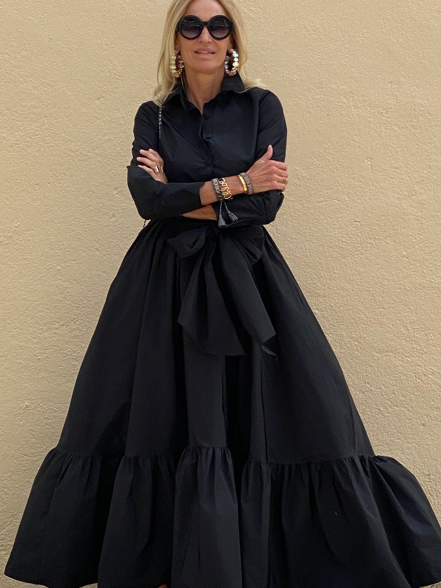 Long shirt dress LAZO in taffeta