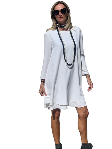 Vestido BAVARIA Blanco oversize doble capa.