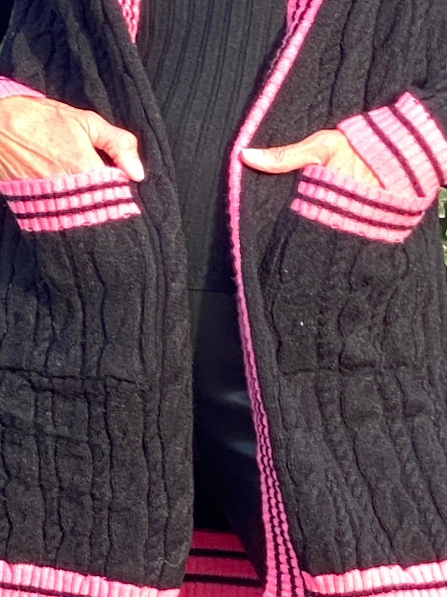 Contrast Trim Knit Cardigan