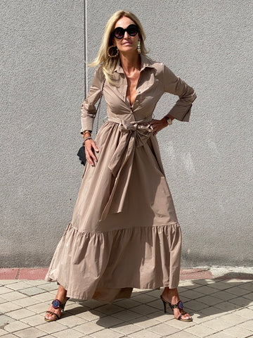 Long shirt dress LAZO in taffeta