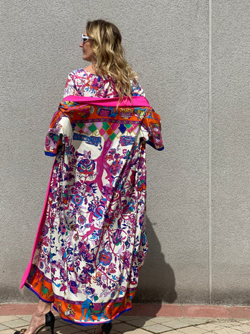 Kimono NEW YORK MARSHALA WHITE LIMITED EDITION The Thannac Silk Collection 