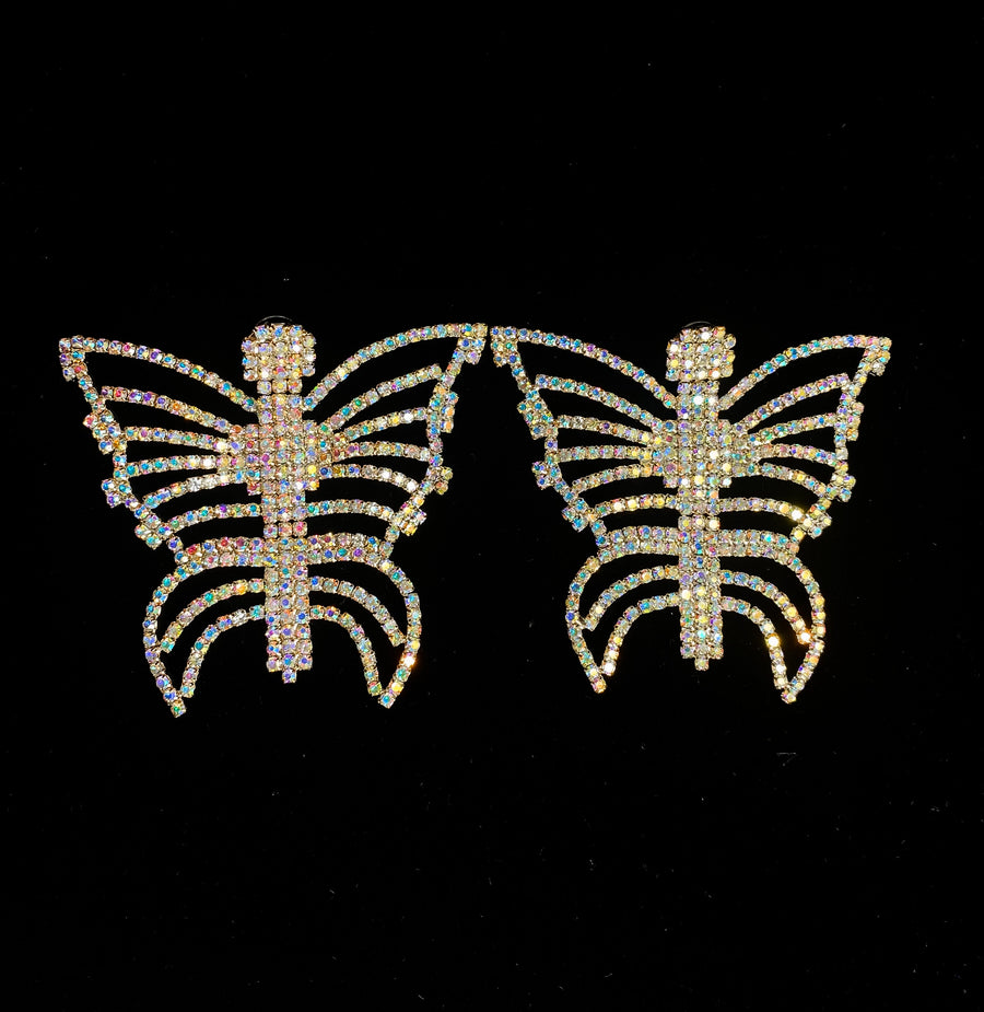 Pendientes de brillantes maxi mariposa